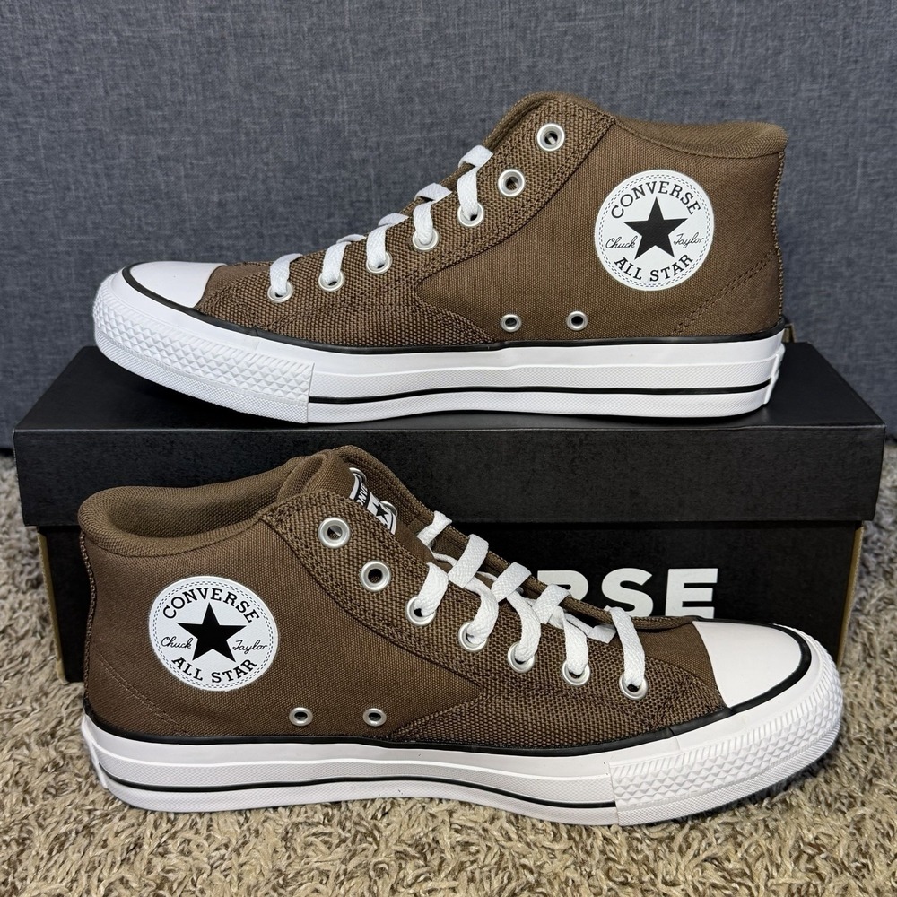 Converse CTAS Malden Street Mid Sneakers Mens 9 Womens 11 Brown Canvas NEW